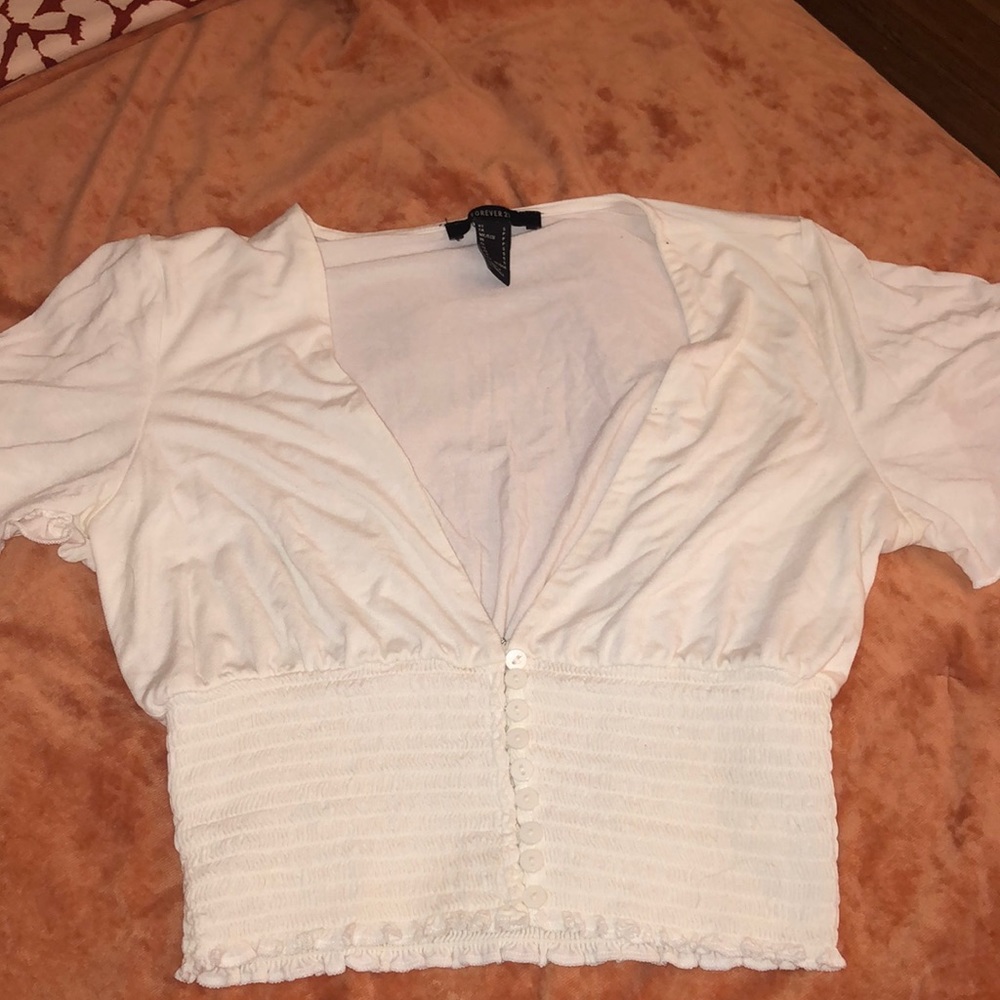 forever 21 white cropped top